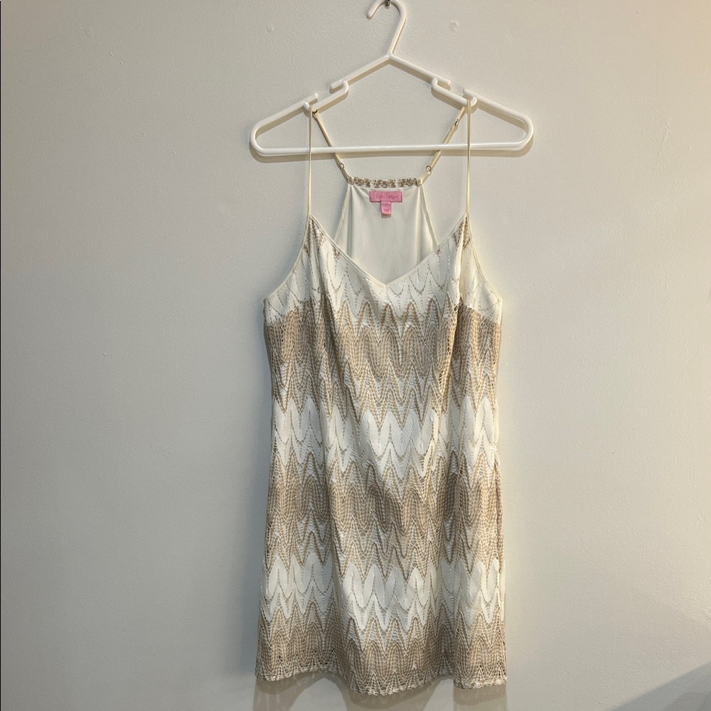 Lilly Pulitzer Cream and Gold Lace Dress
